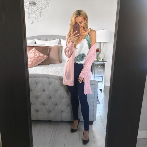 LAST ONE!!! Blush Twist Knitted Sweater Cardigan - Picture 5 of 8